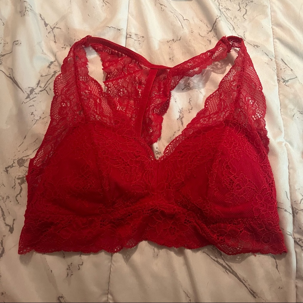 Gillian & O’Malley red lace bralette size‎ XS